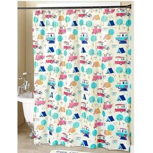 Glamper Camping Fabric Shower Curtain Camper RV Trailer Bath Polyester Gift NEW